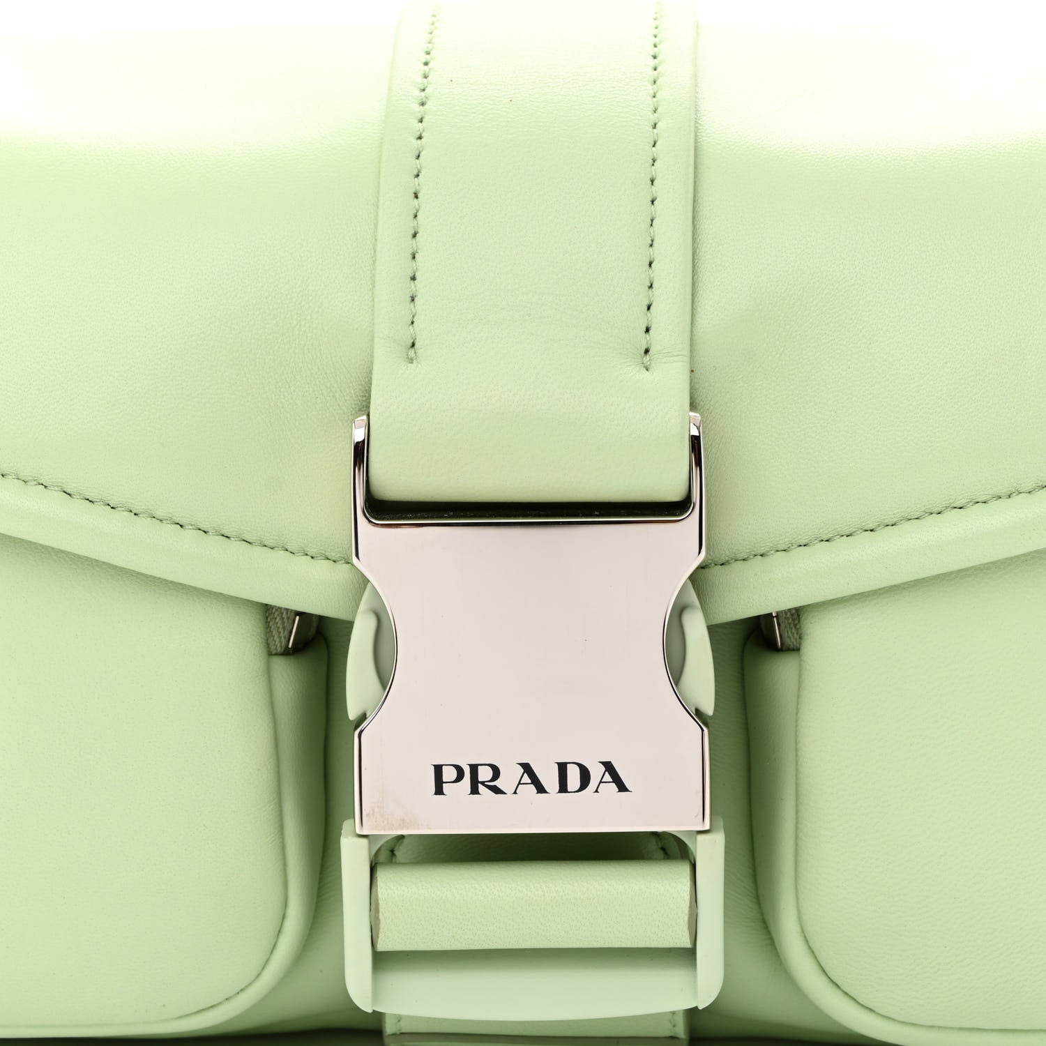 Prada Nappa Re-Nylon Double Pocket Buckle Shoulder Bag Acqua 10 of 12
