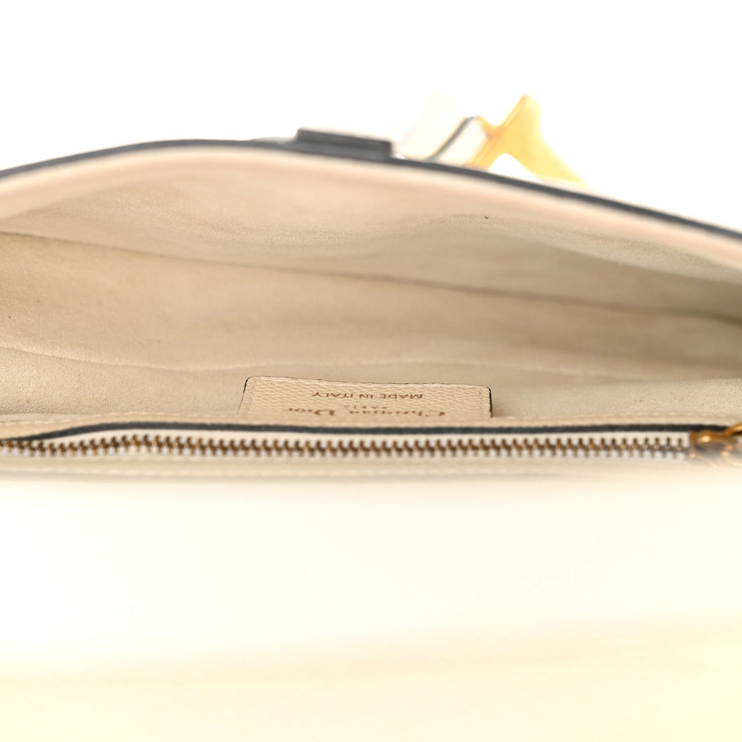 Grained Calfskin Saddle Bag White