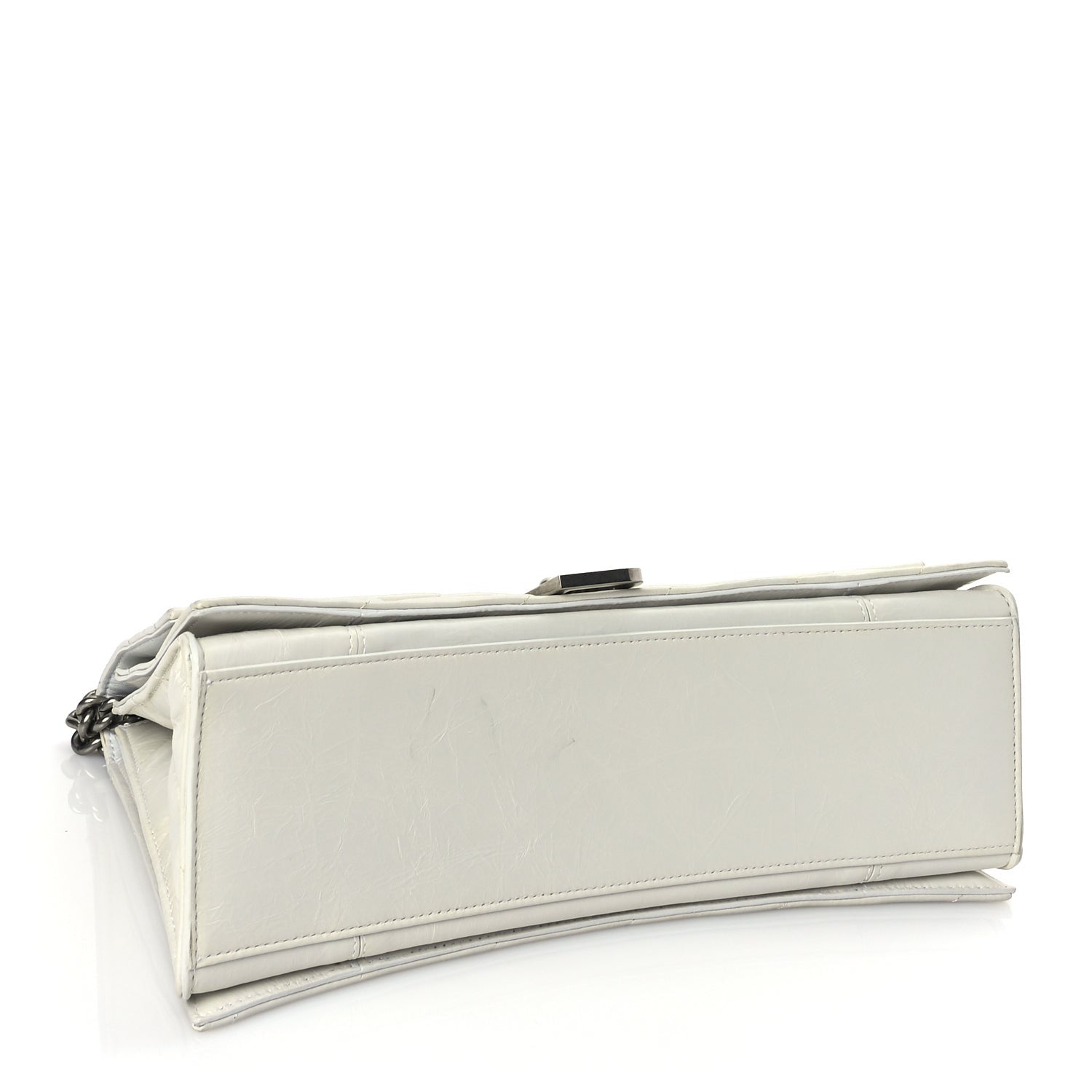 Balenciaga Crushed Calfskin Quilted Medium Crush Chain Bag Optic White 3 of 8