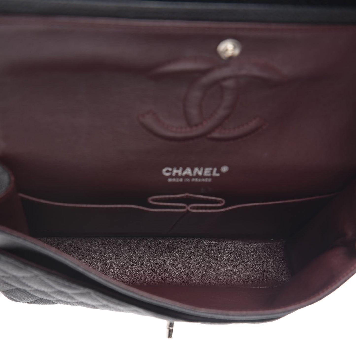 Caviar Quilted Medium Double Flap Black