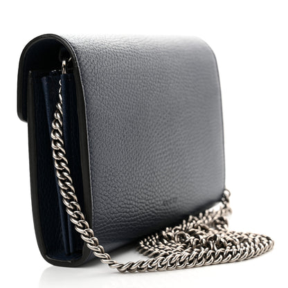 Gucci Dollar Calfskin Crystal Mini Dionysus Chain Wallet Blue Agata Black Diamond 3 of 12