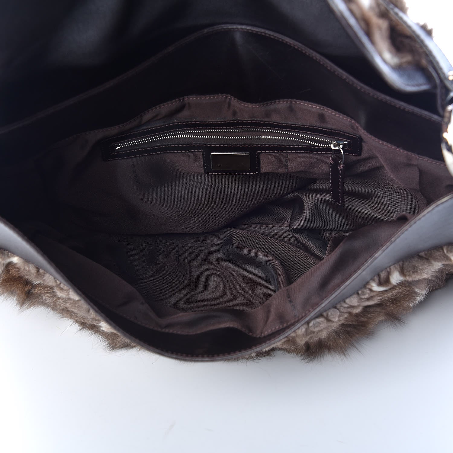 Fendi Rabbit Fur Large Chef Shoulder Bag 7 of 12