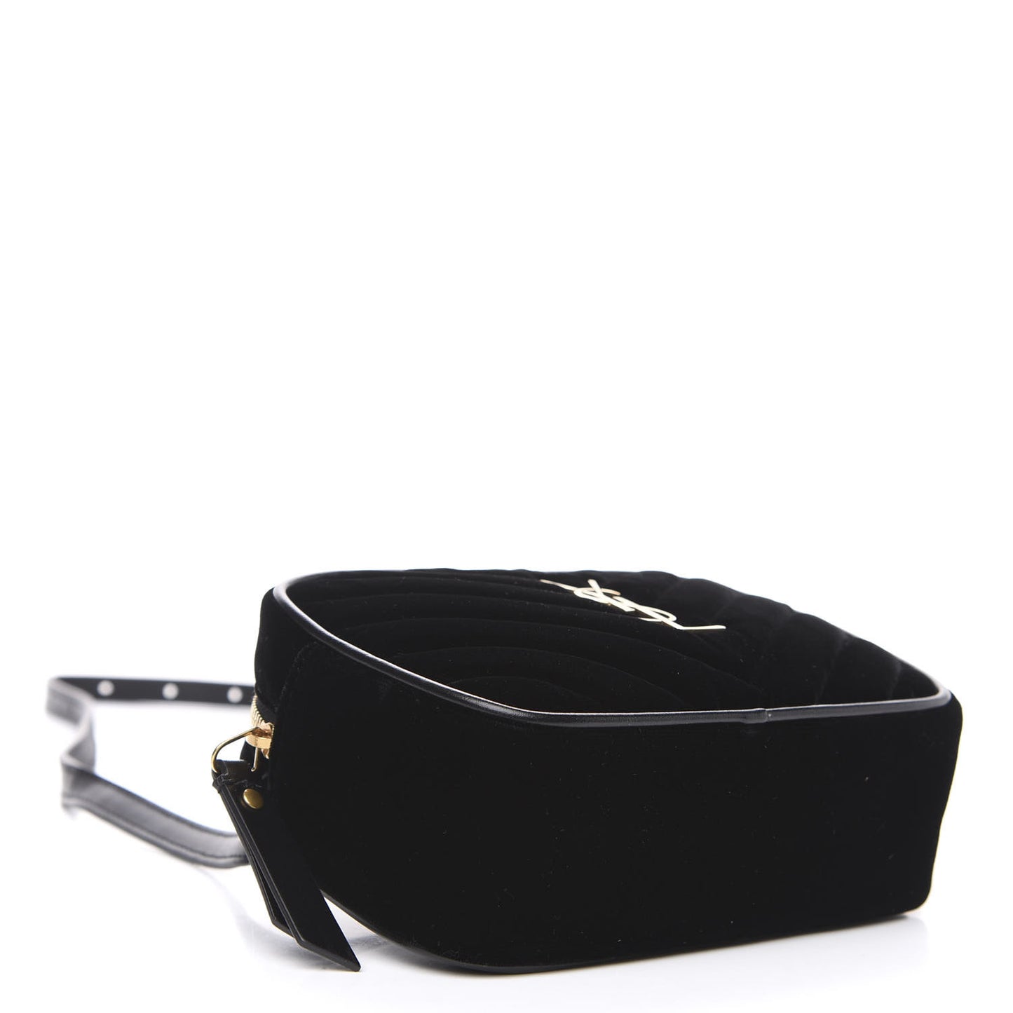 Velour Matelasse Monogram Lou Belt Bag Black