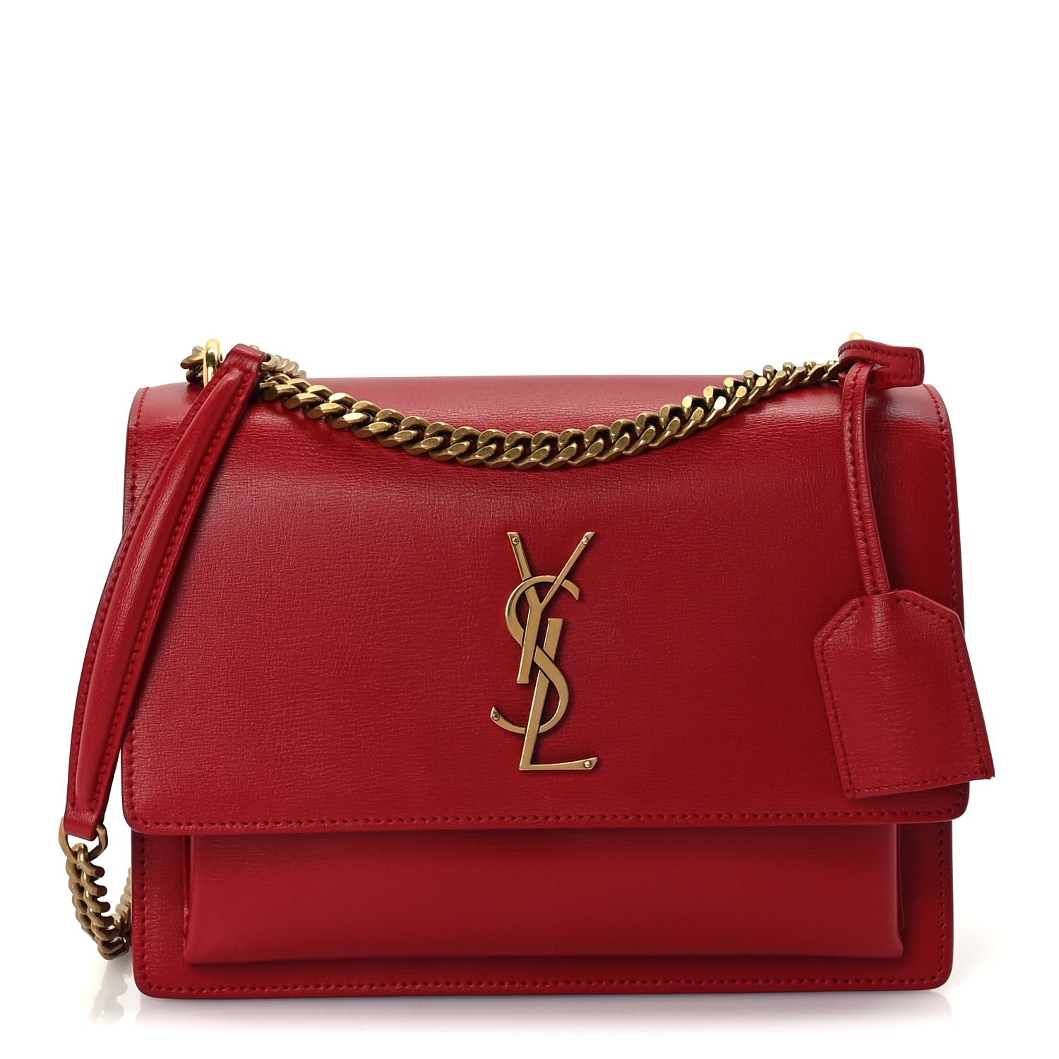 Saint Laurent Calfskin Medium Monogram Sunset Rouge Eros 1 of 8