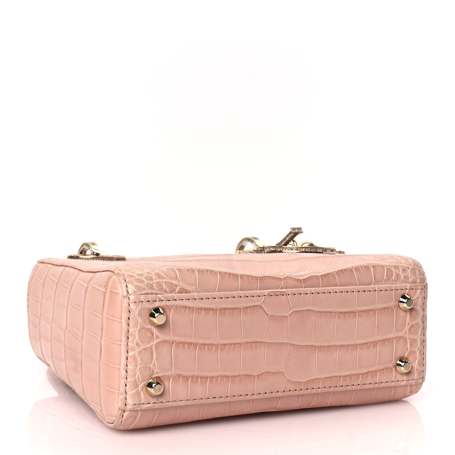 Christian Dior Alligator Crystal Mini Lady Dior Light Pink 3 of 8