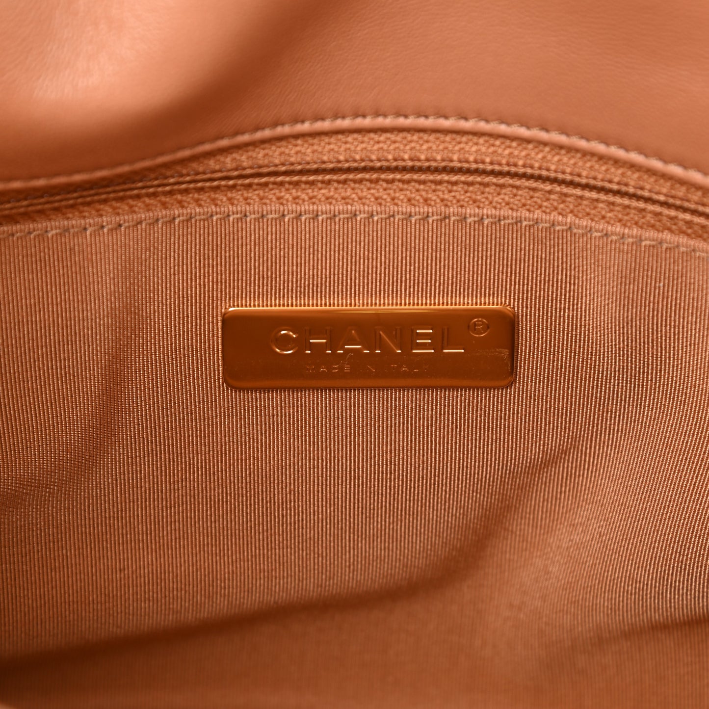 Lambskin Quilted Large Chanel 19 Flap Brown