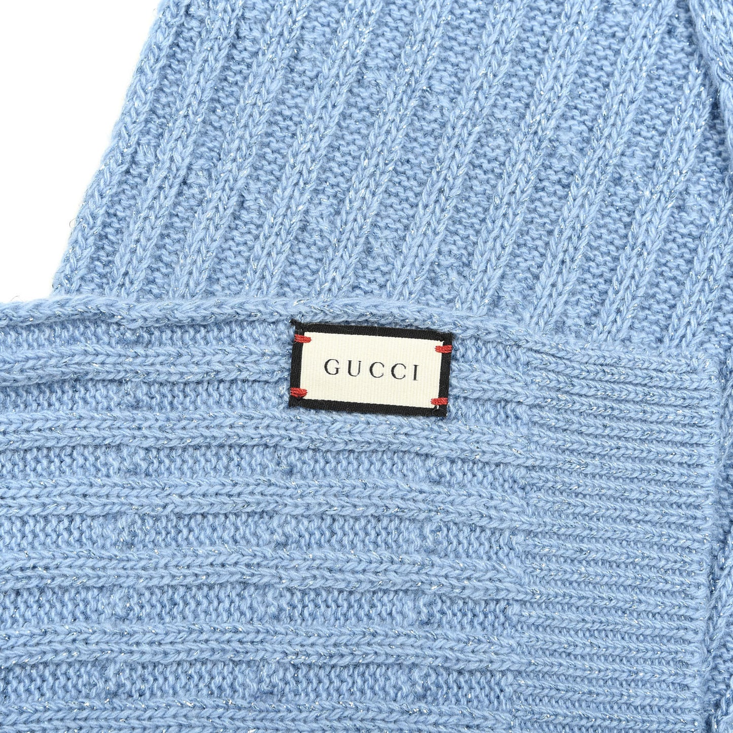 Wool Knit Shine Reg Scarf Bluette Sky Blue