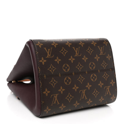 Louis Vuitton Calfskin Monogram Fold Tote MM Black Wine Cream 3 of 5