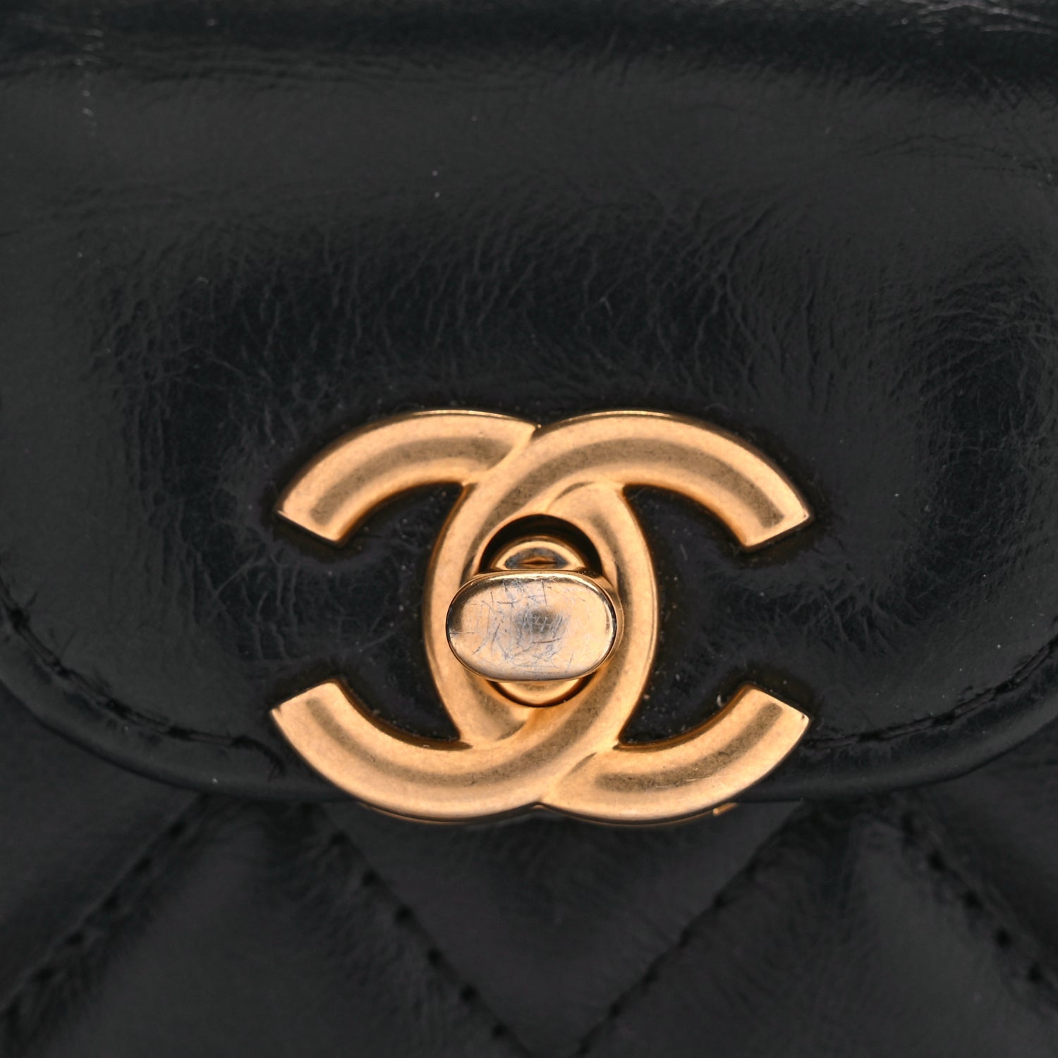Chanel Shiny Aged Calfskin Quilted Mini Nano Kelly Shopper Black 7 of 9