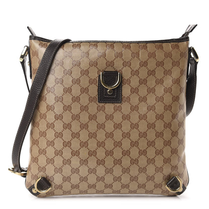 Gucci Crystal Monogram Abbey Messenger Bag Beige Dark Brown 1 of 10
