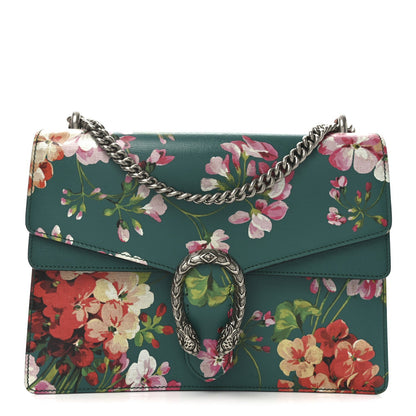 Gucci Calfskin Blooms Print Medium Dionysus Shoulder Bag Bright Emerald Multicolor 1 of 7