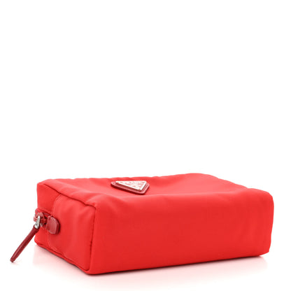Prada Tessuto Nylon Vela Saffiano Necessaire Wristlet Pouch Rosso 5 of 10