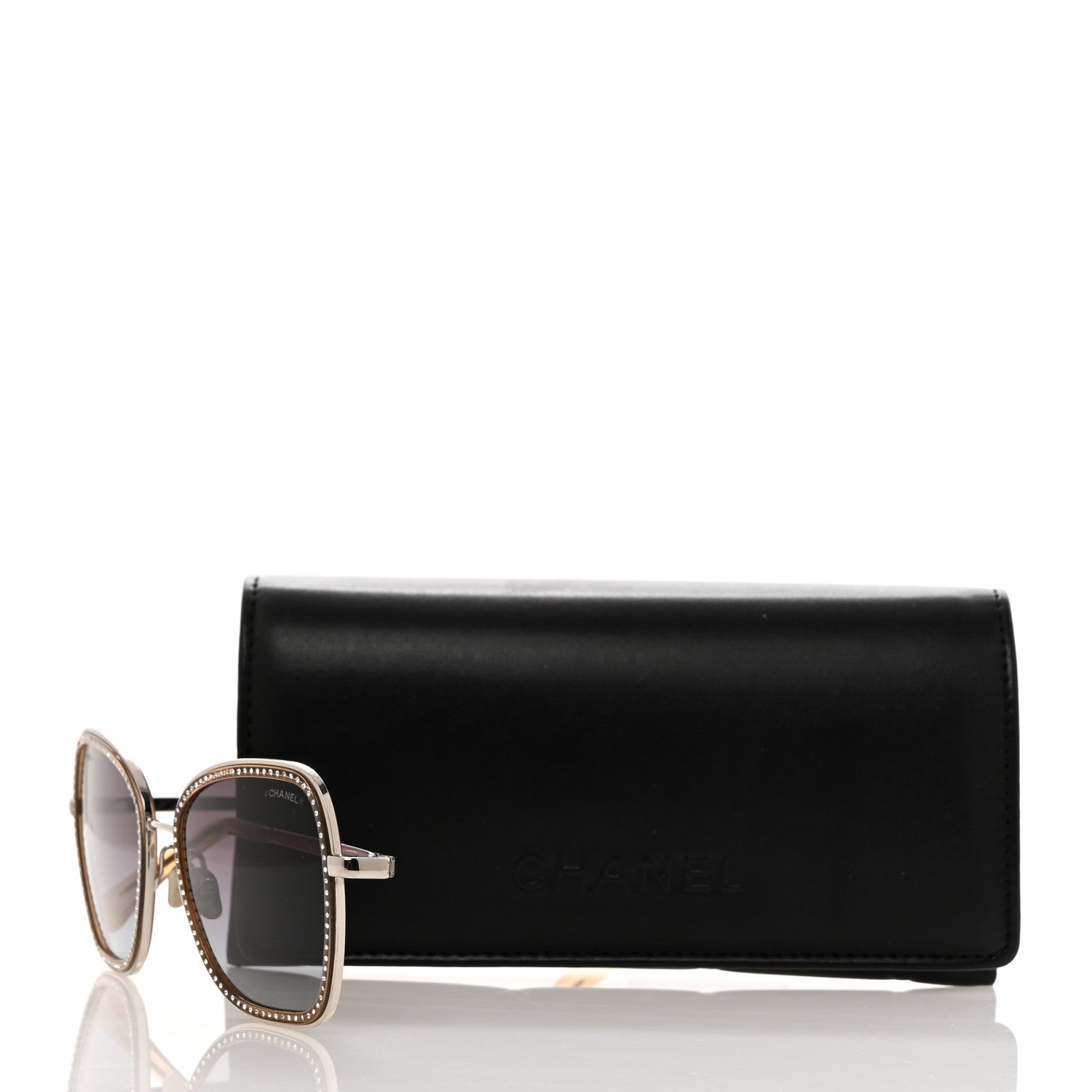 Chanel Square Frame Sequin Sunglasses 4277-B Gold Brown 8 of 8