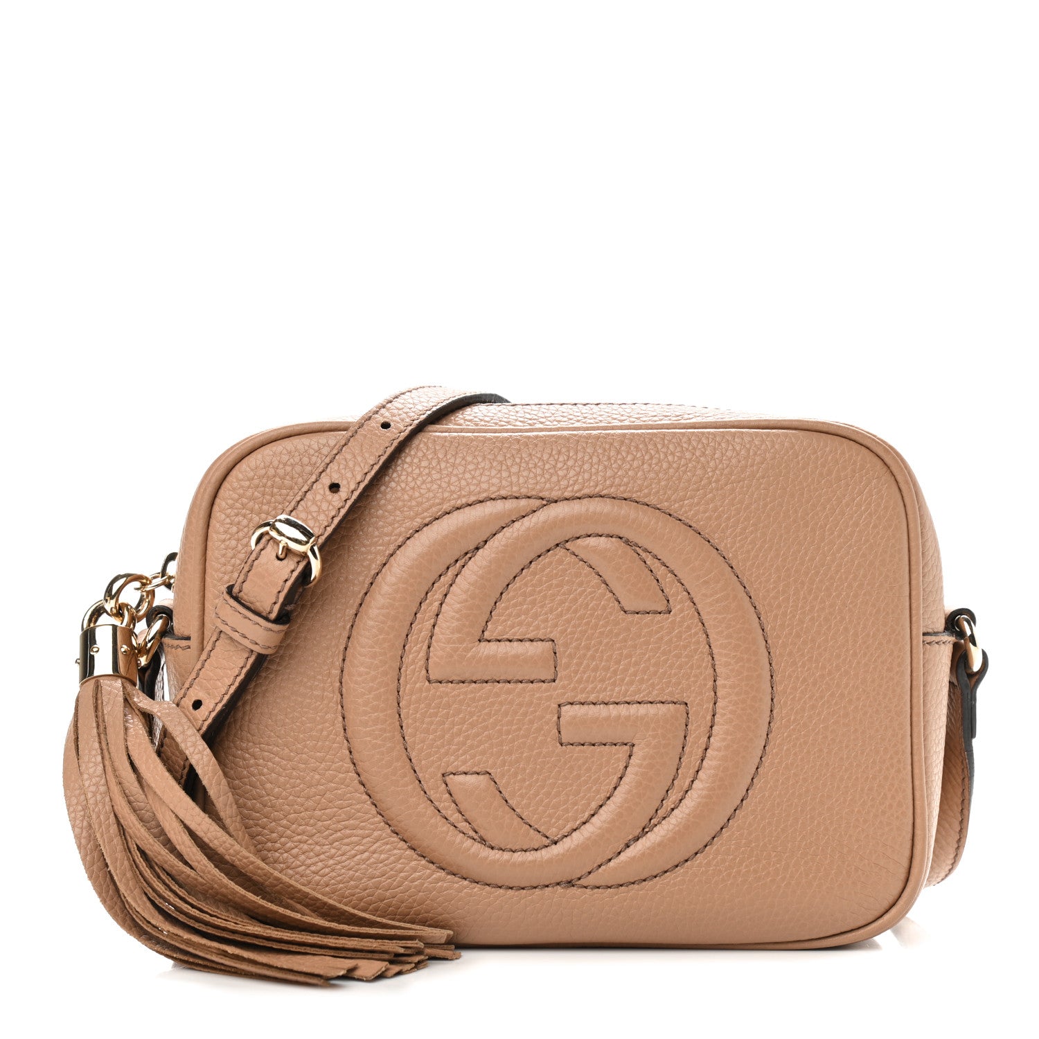 Gucci Pebbled Calfskin Small Soho Disco Bag Camelia 1 of 12