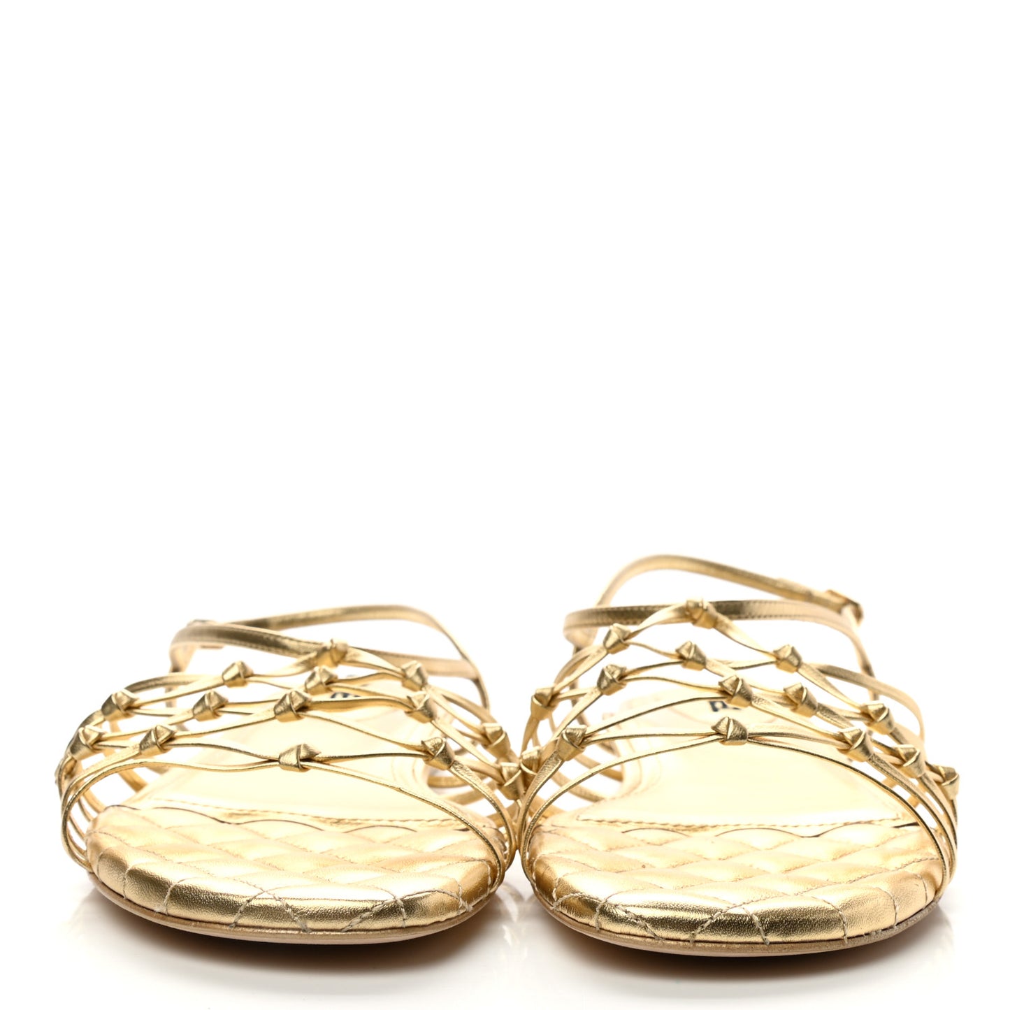 Laminated Lambskin CC Sandals 42 Gold