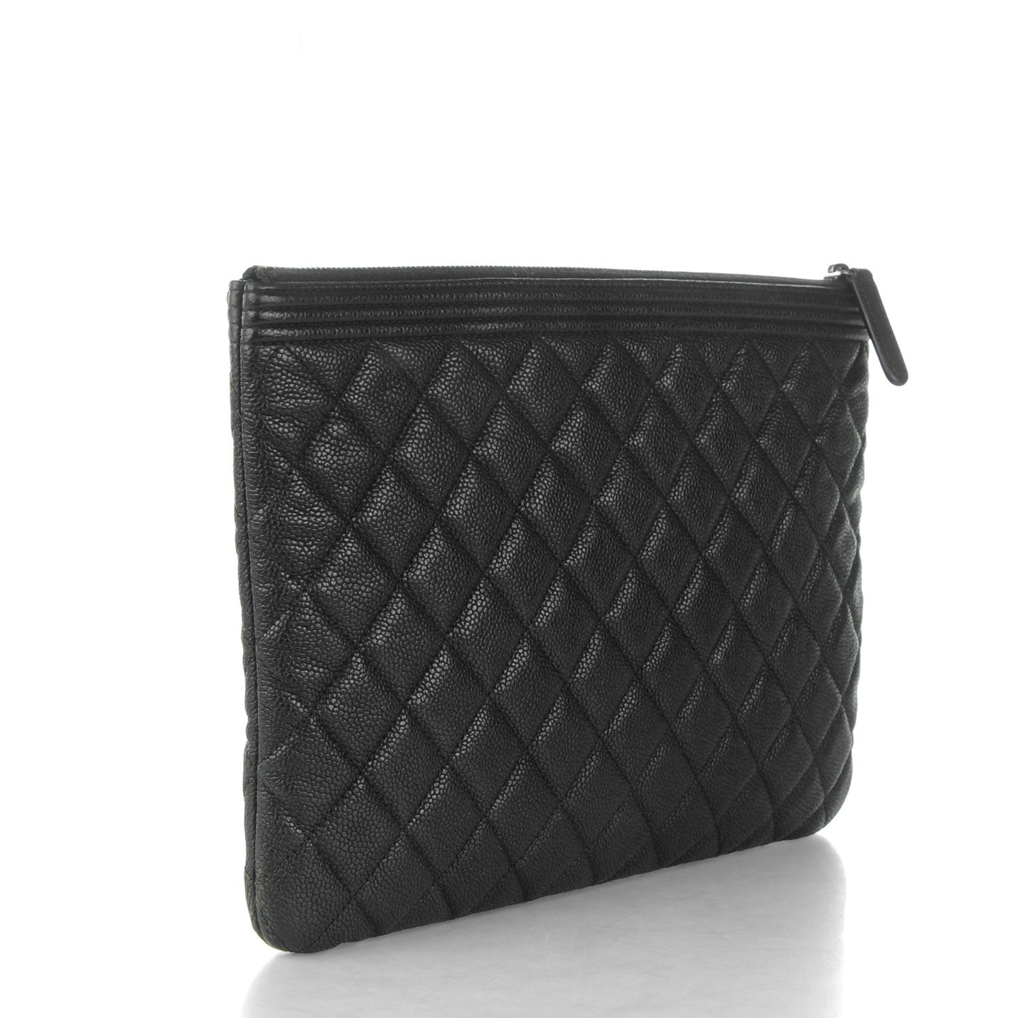 Caviar Quilted Medium Boy Cosmetic Case Black