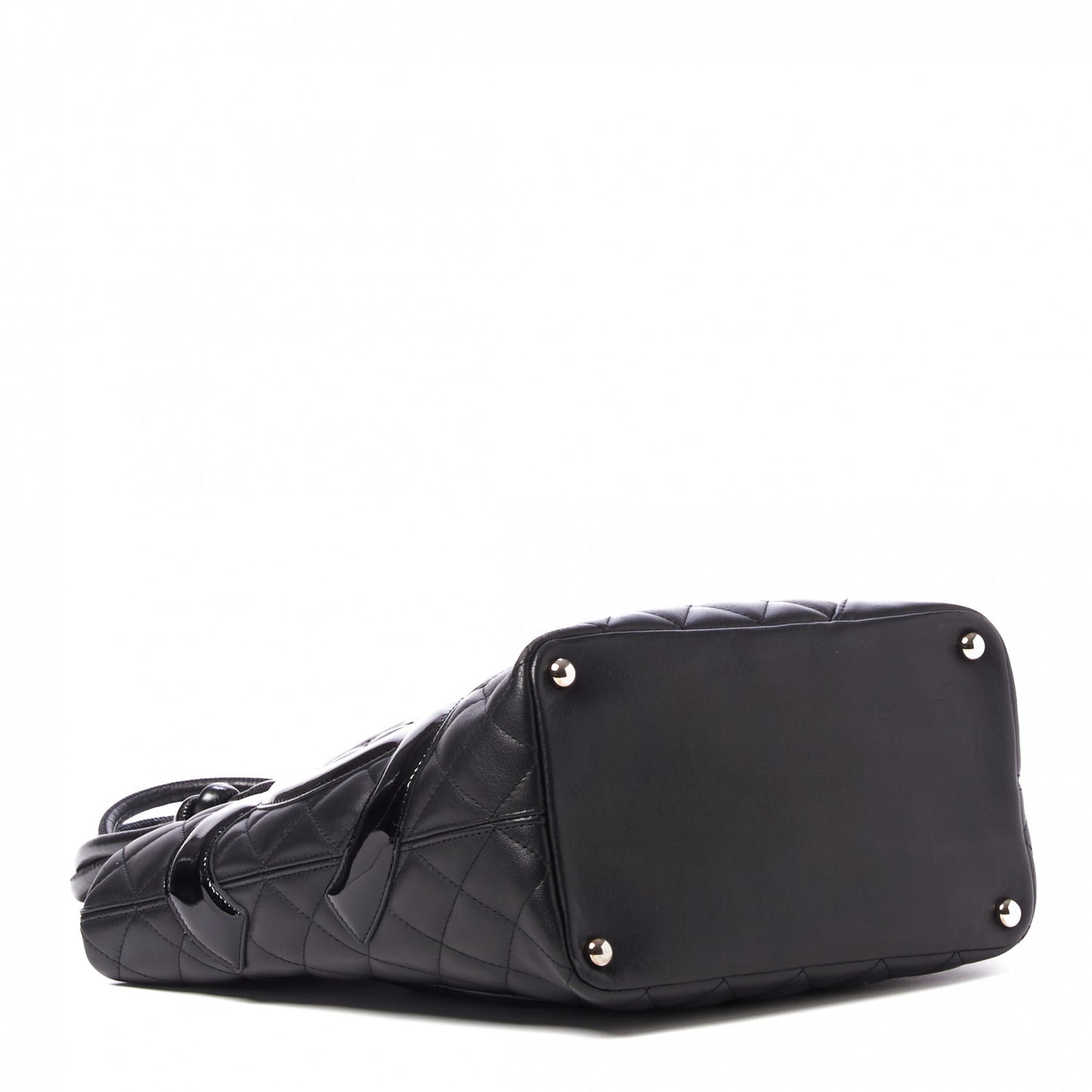 Calfskin Quilted Medium Cambon Tote Black