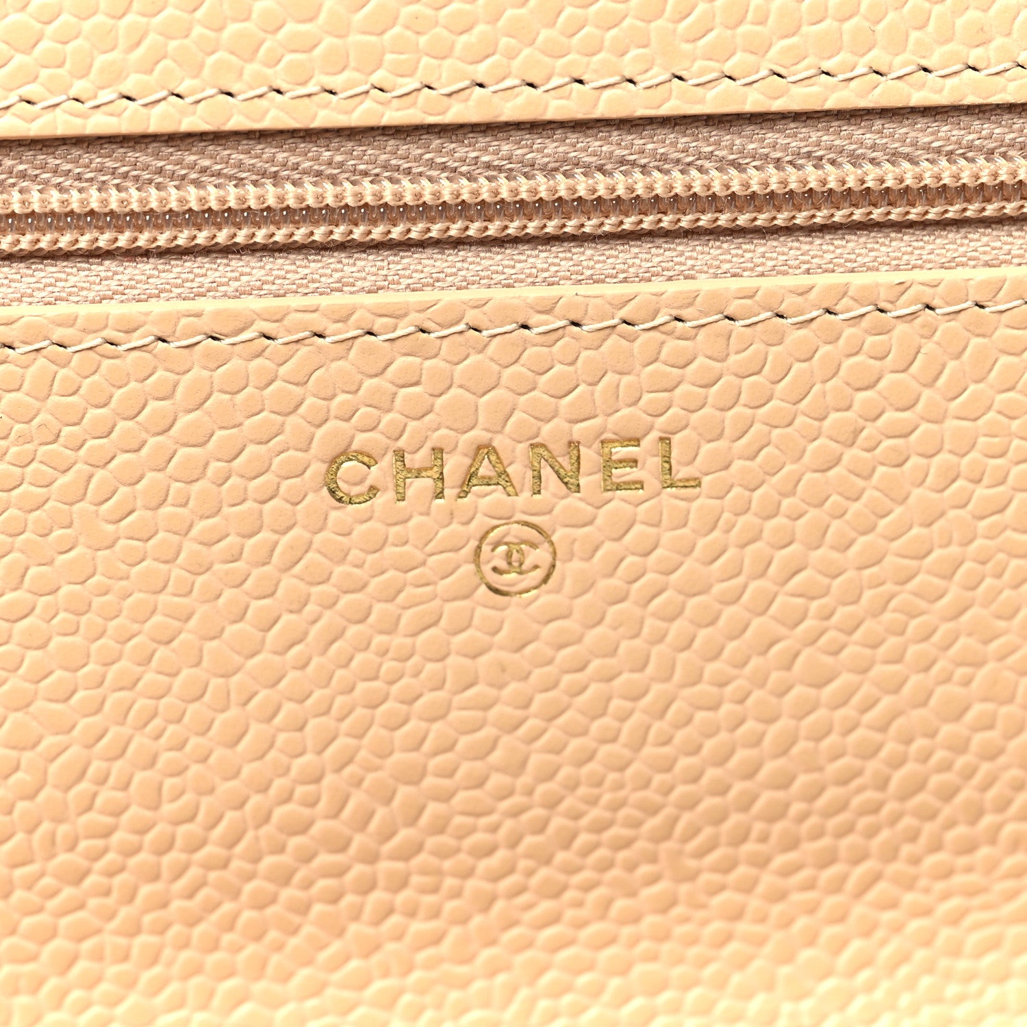 Chanel Caviar Quilted Wallet On Chain WOC Beige 6 of 12