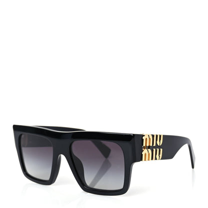 Miu Miu Acetate Rectangle Sunglasses SMU 10W Black 1 of 6