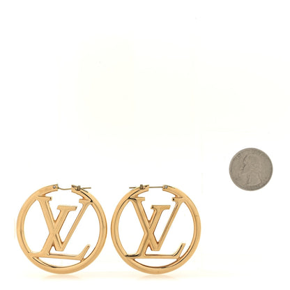 Louis Vuitton Metal Louise Hoop Earrings Gold 2 of 4