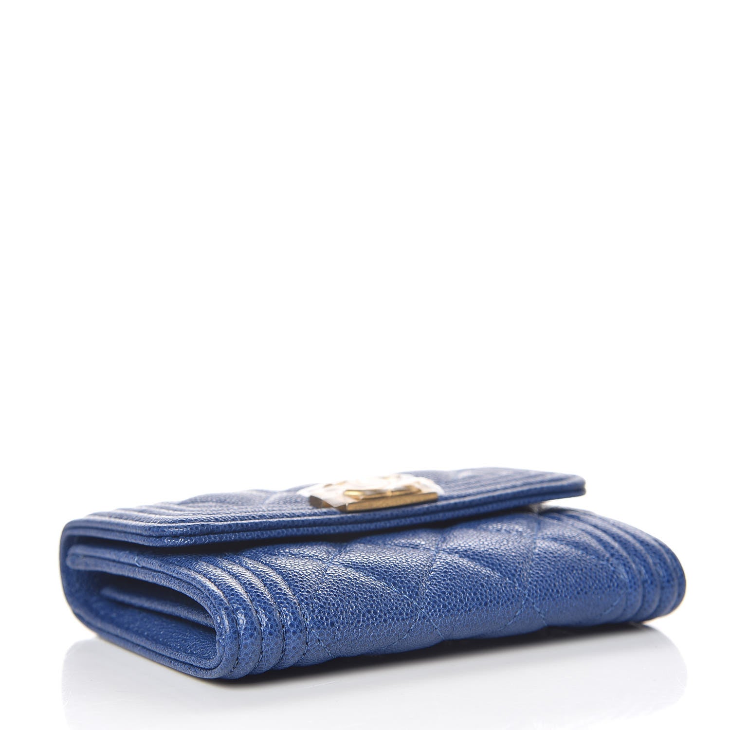 Chanel Caviar Quilted Boy Card Holder Wallet Blue 4 of 8