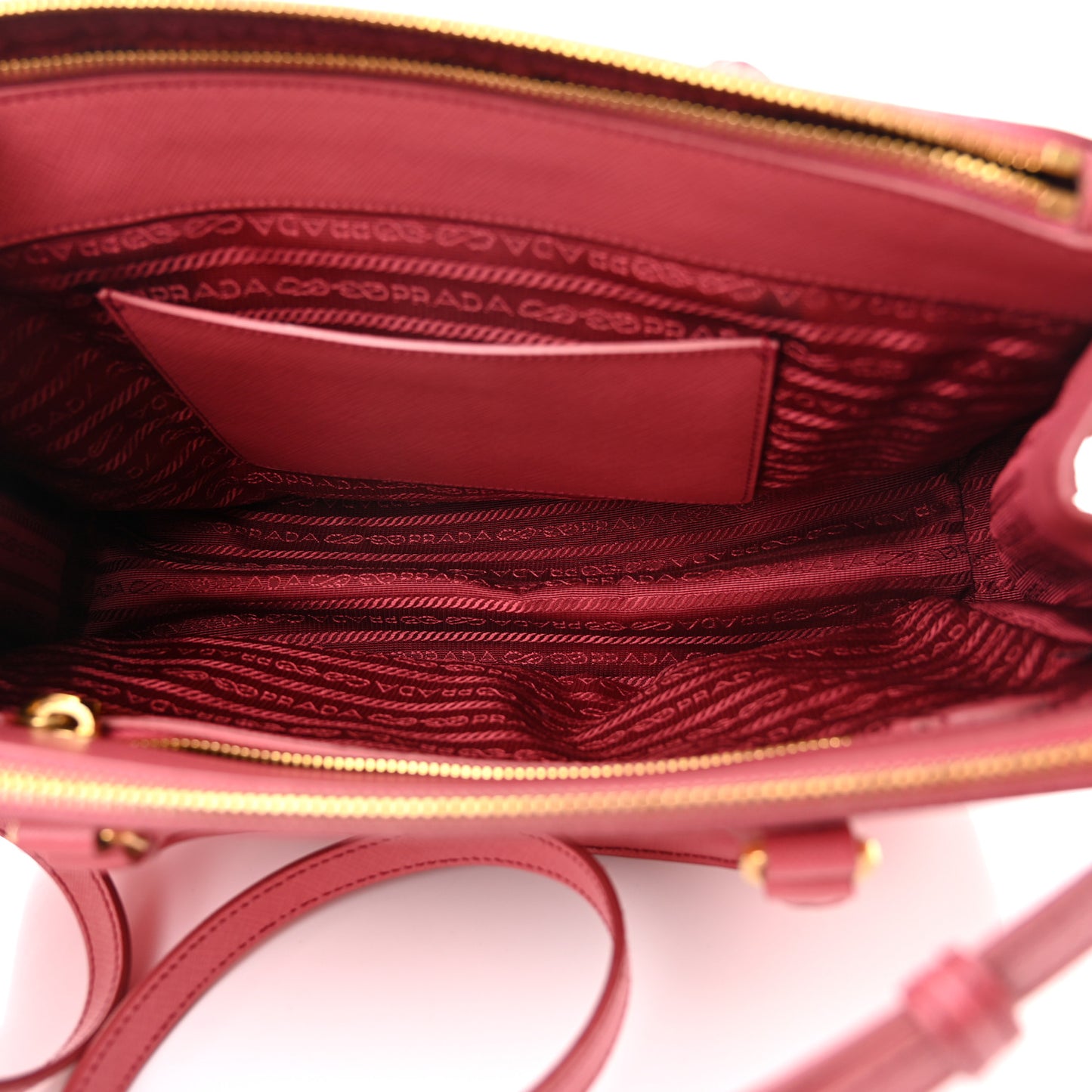 Saffiano Medium Galleria Double Zip Tote Peonia