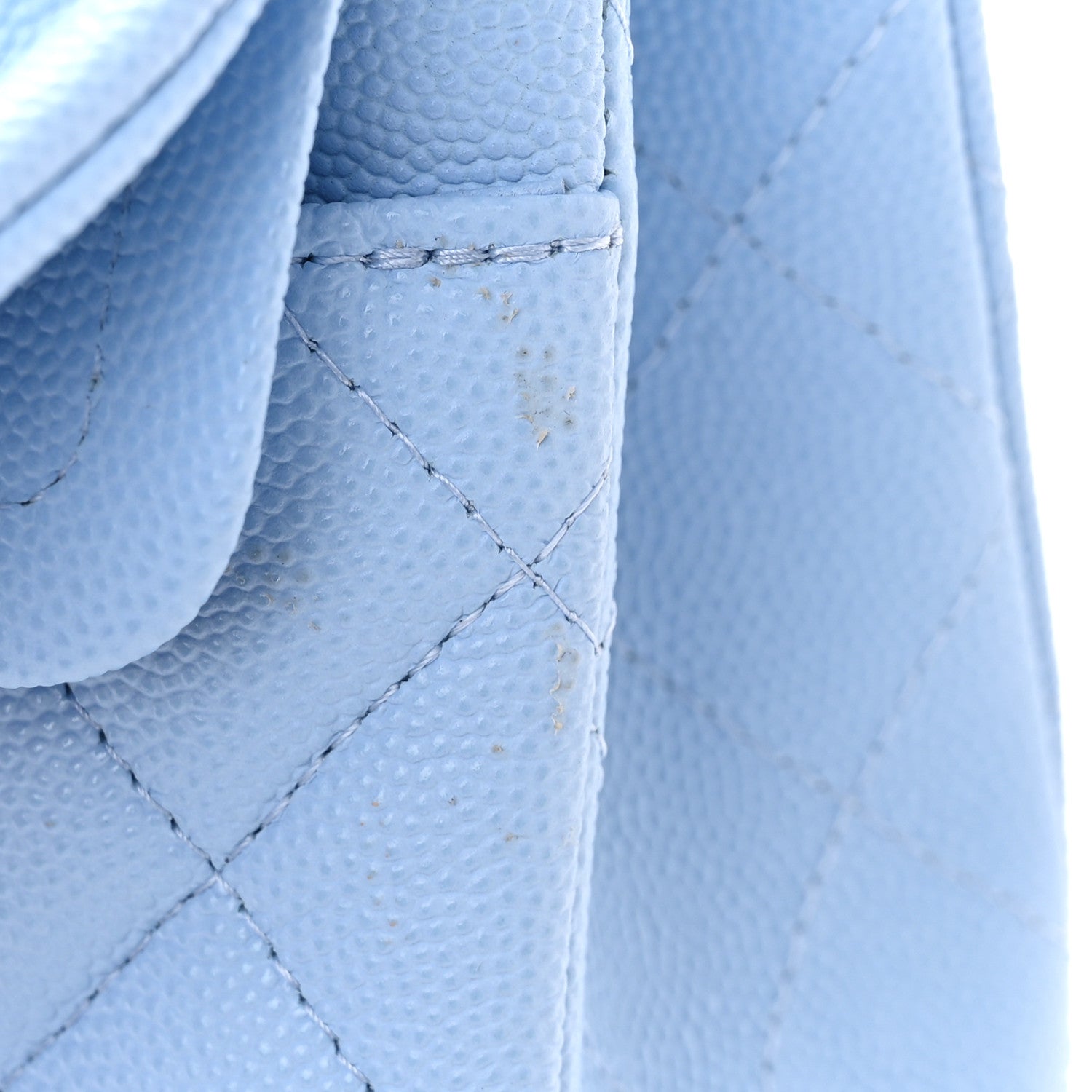 Chanel Caviar Quilted Small Double Flap Light Blue 11 of 13