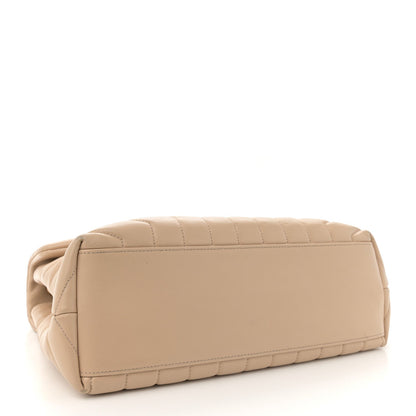 Saint Laurent Calfskin Y Quilted Monogram Medium Loulou Chain Satchel Dark Beige 4 of 7
