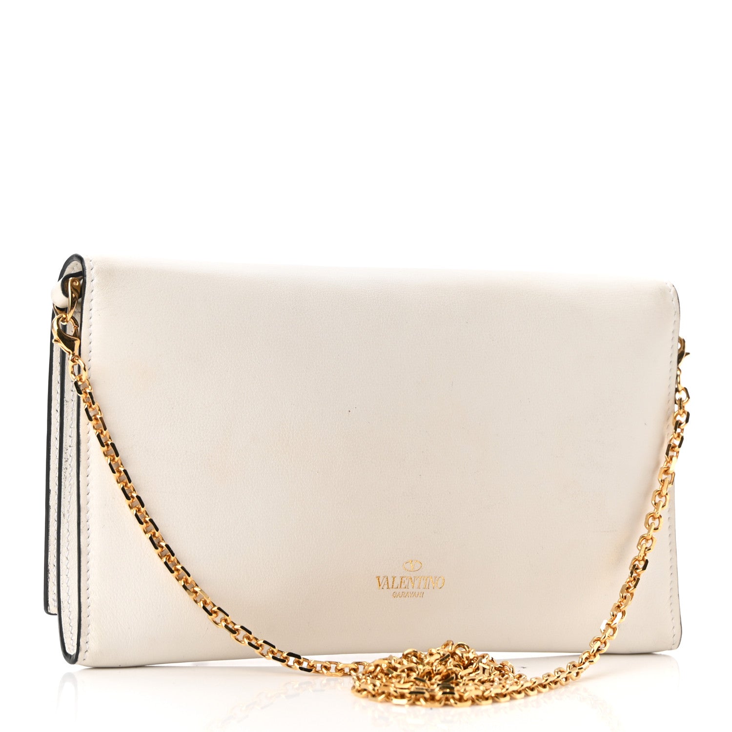 Valentino Garavani Vitello Loveblade Embellished Chain Wallet White 3 of 11