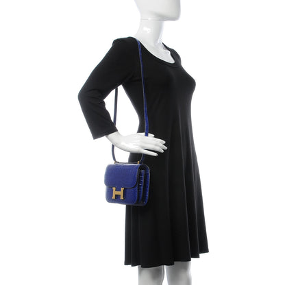 Hermes Shiny Alligator Constance 18 Bleu Electrique 2 of 18