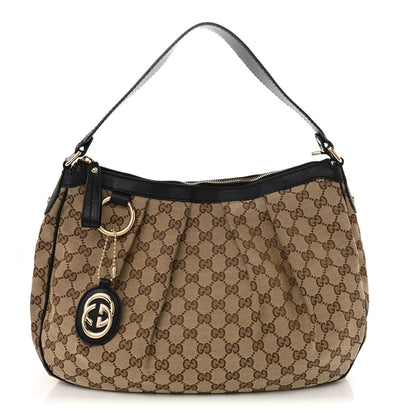 Gucci Monogram Medium Sukey Hobo Dark Brown 1 of 14
