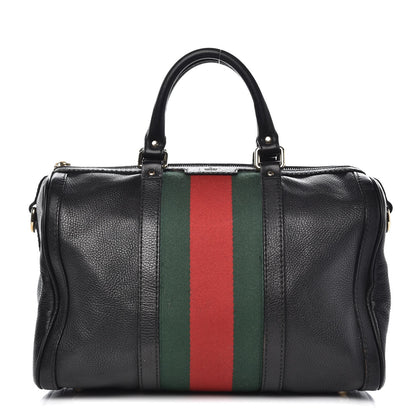 Gucci Calfskin Vintage Web Medium Boston Black 1 of 16