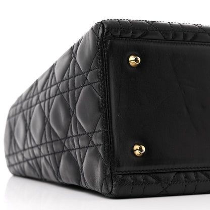 Christian Dior Lambskin Cannage Medium Lady Dior Black 9 of 12