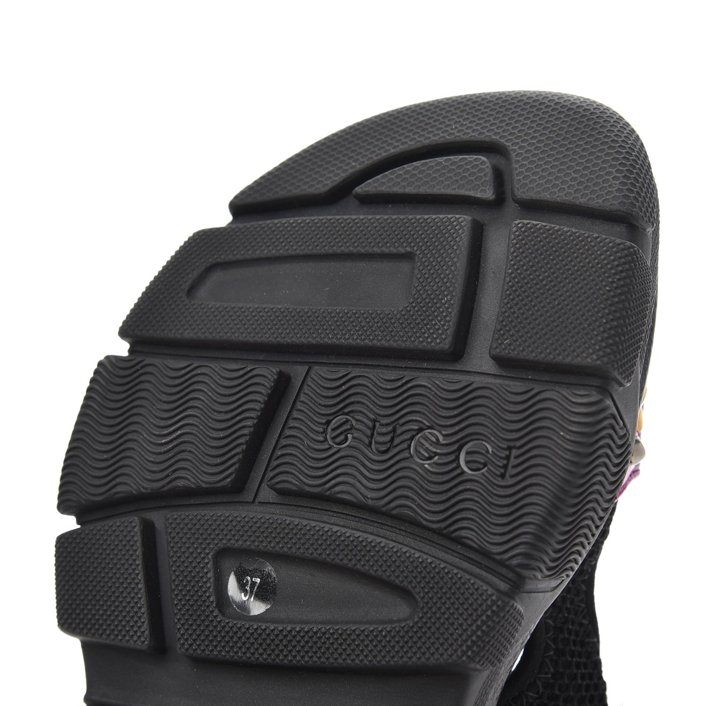 Nappa Mesh Crystal Embellished Studded Womens Aguru Sandals 37 Pink Black