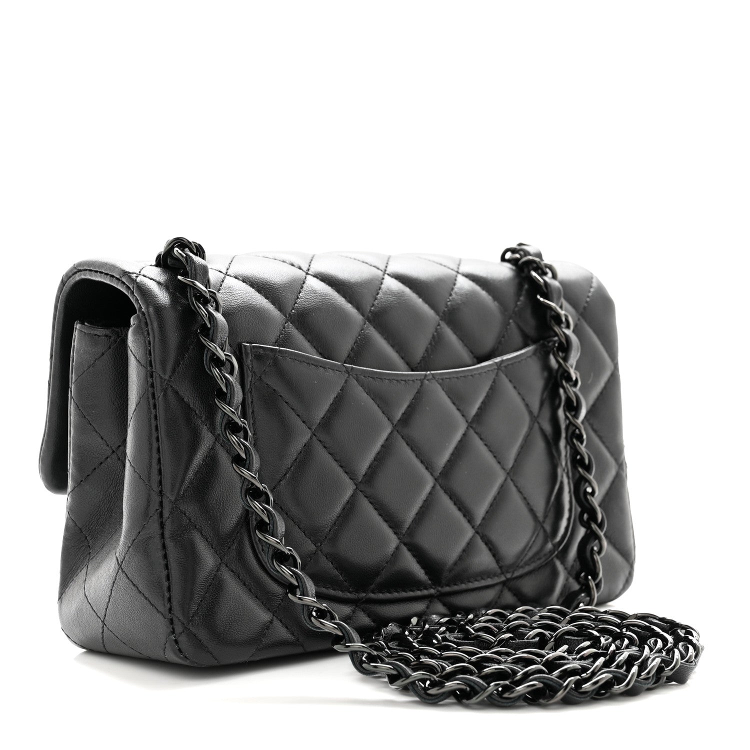 Chanel Lambskin Quilted Mini Rectangular Flap So Black 3 of 12