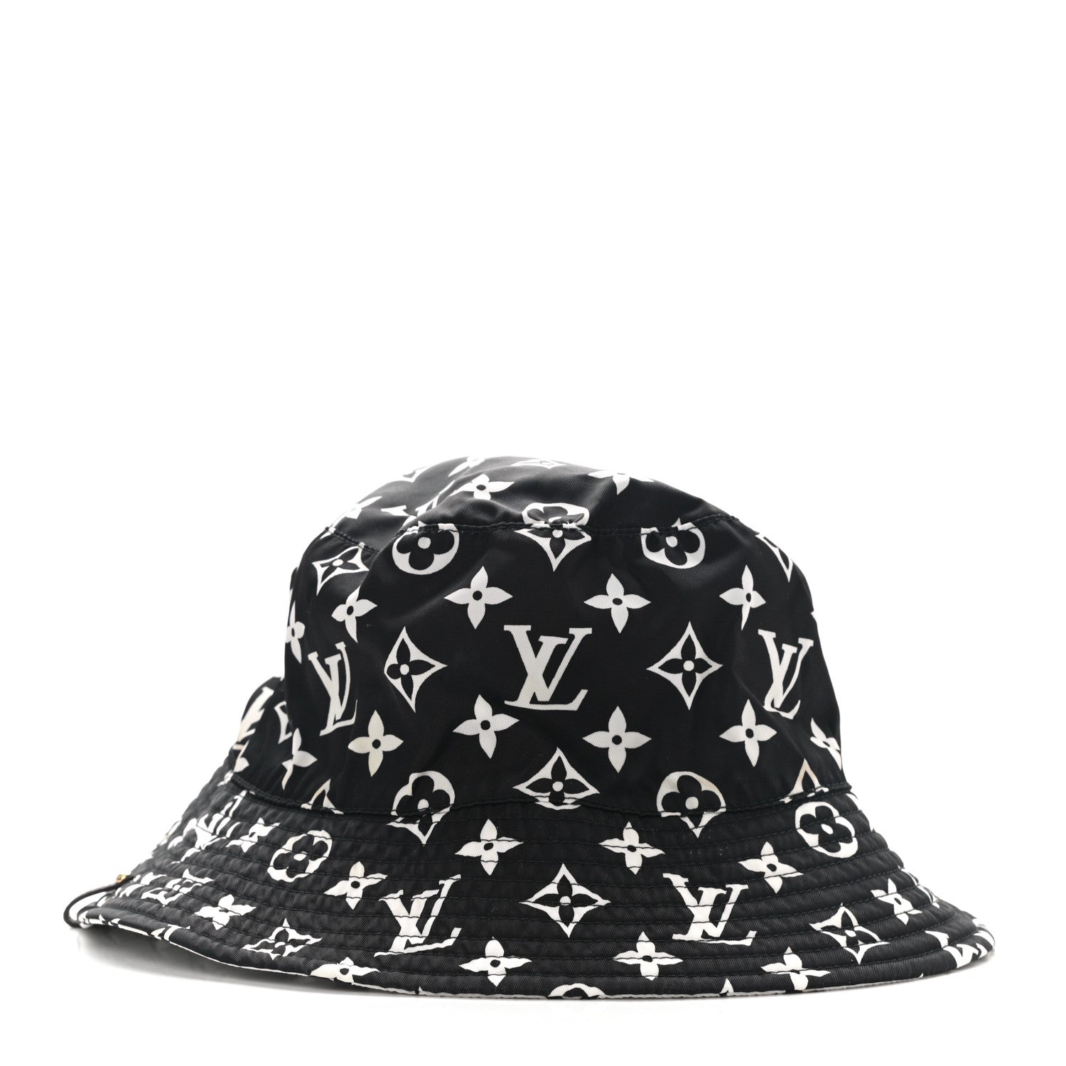Louis Vuitton Nylon Monogram Reversible Bob Bucket Hat S Black White 3 of 9