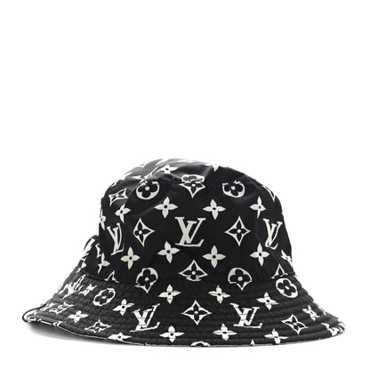 Louis Vuitton Nylon Monogram Reversible Bob Bucket Hat S Black White 3 of 9