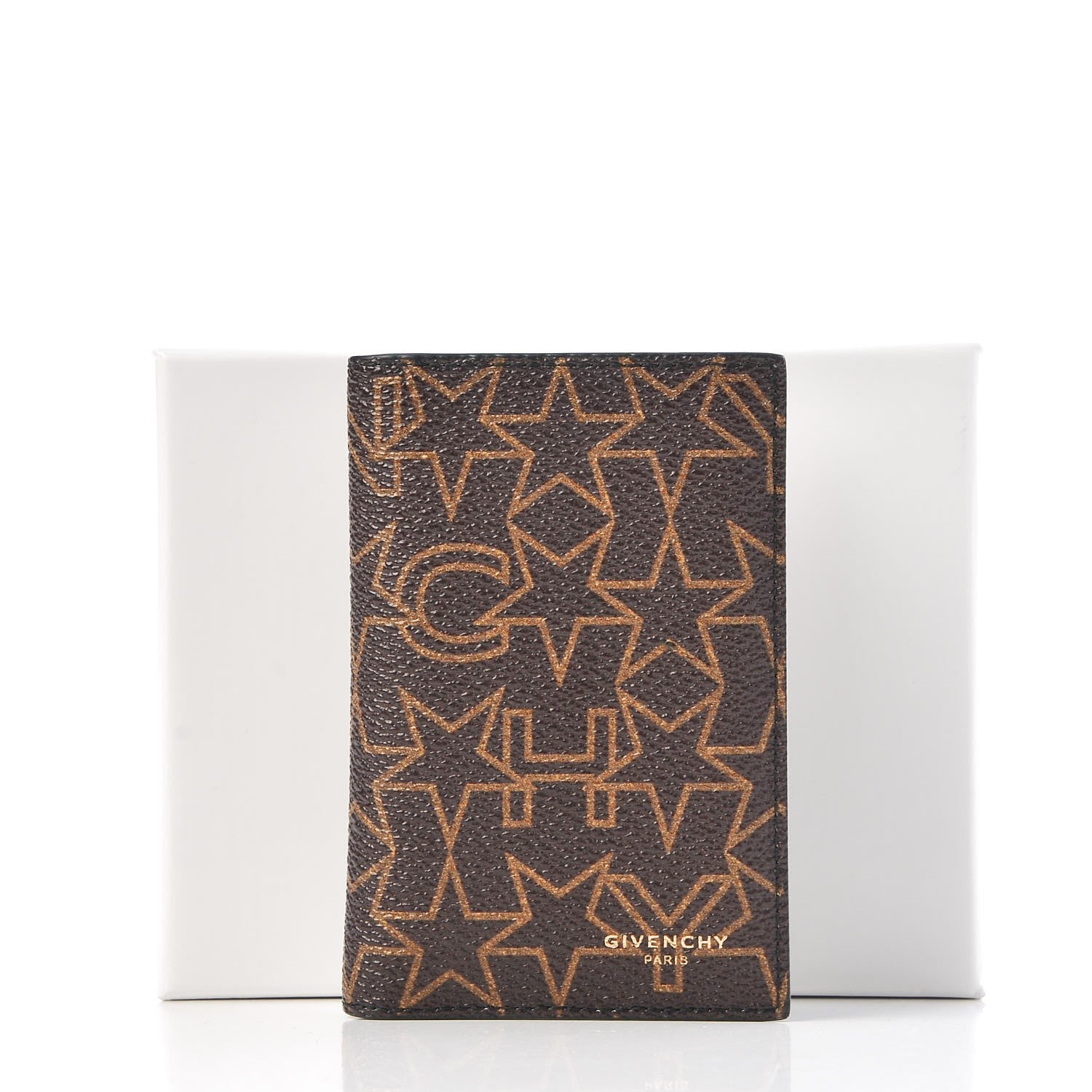 Givenchy Coated Canvas Star Folding Card Case Brown 10 of 10