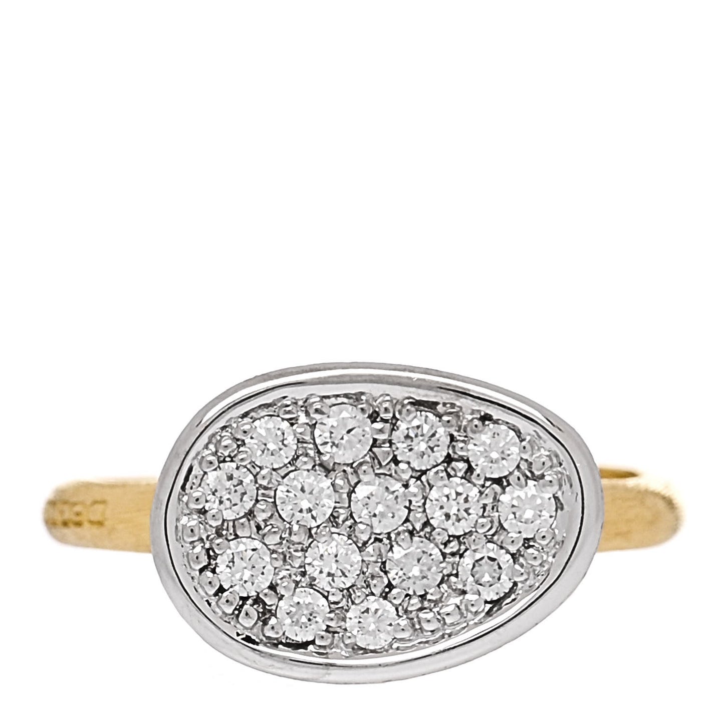 18K Yellow White Gold Diamond Lunaria East West Ring 54 7