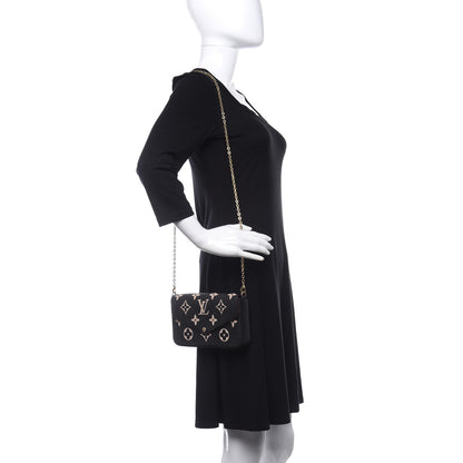 Louis Vuitton Empreinte Monogram Giant Felicie Pochette Black Beige 2 of 9