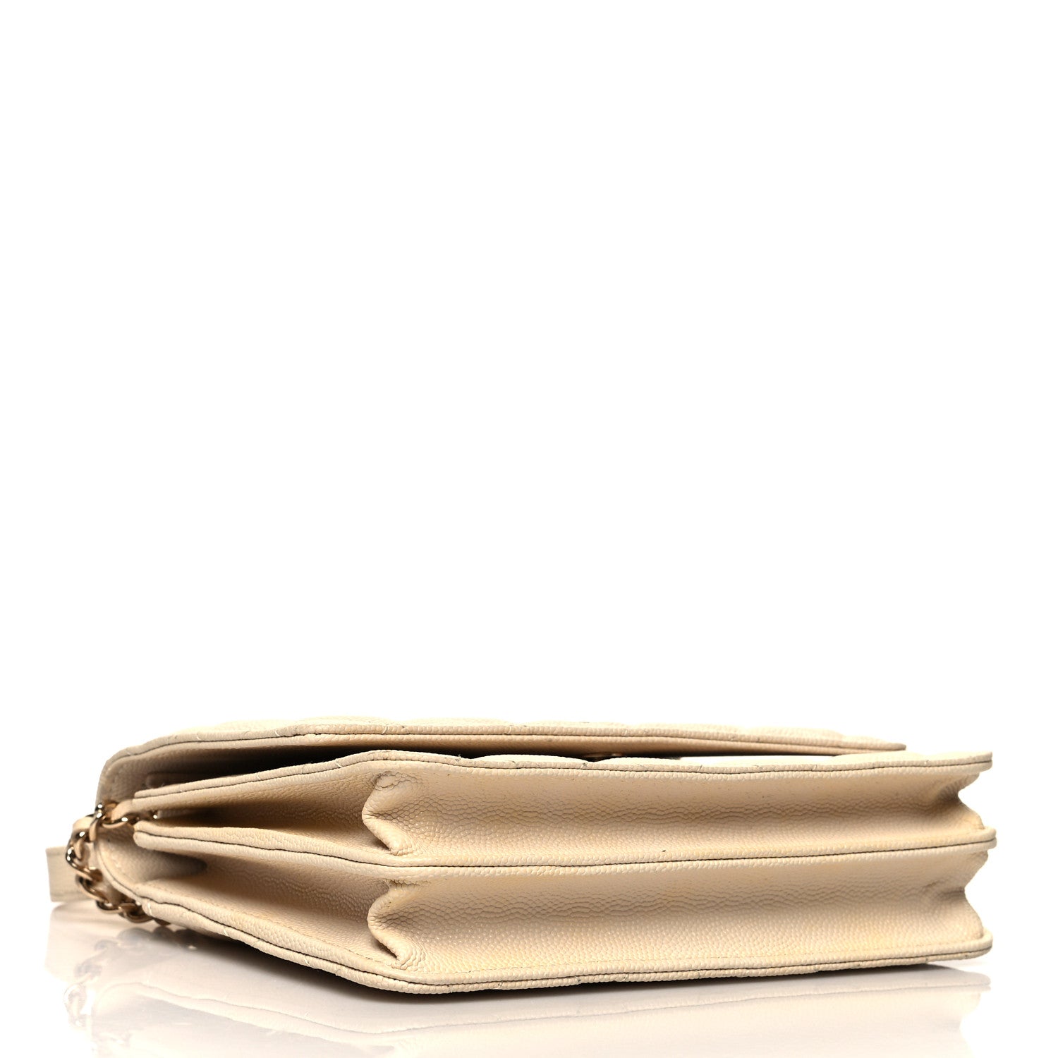 Chanel Caviar Quilted Square Wallet On Chain WOC White 4 of 13