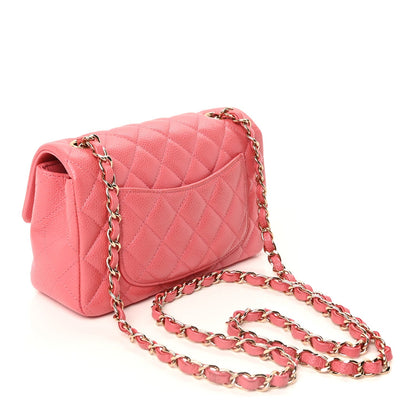 Chanel Caviar Quilted Mini Rectangular Flap Dark Pink 3 of 9