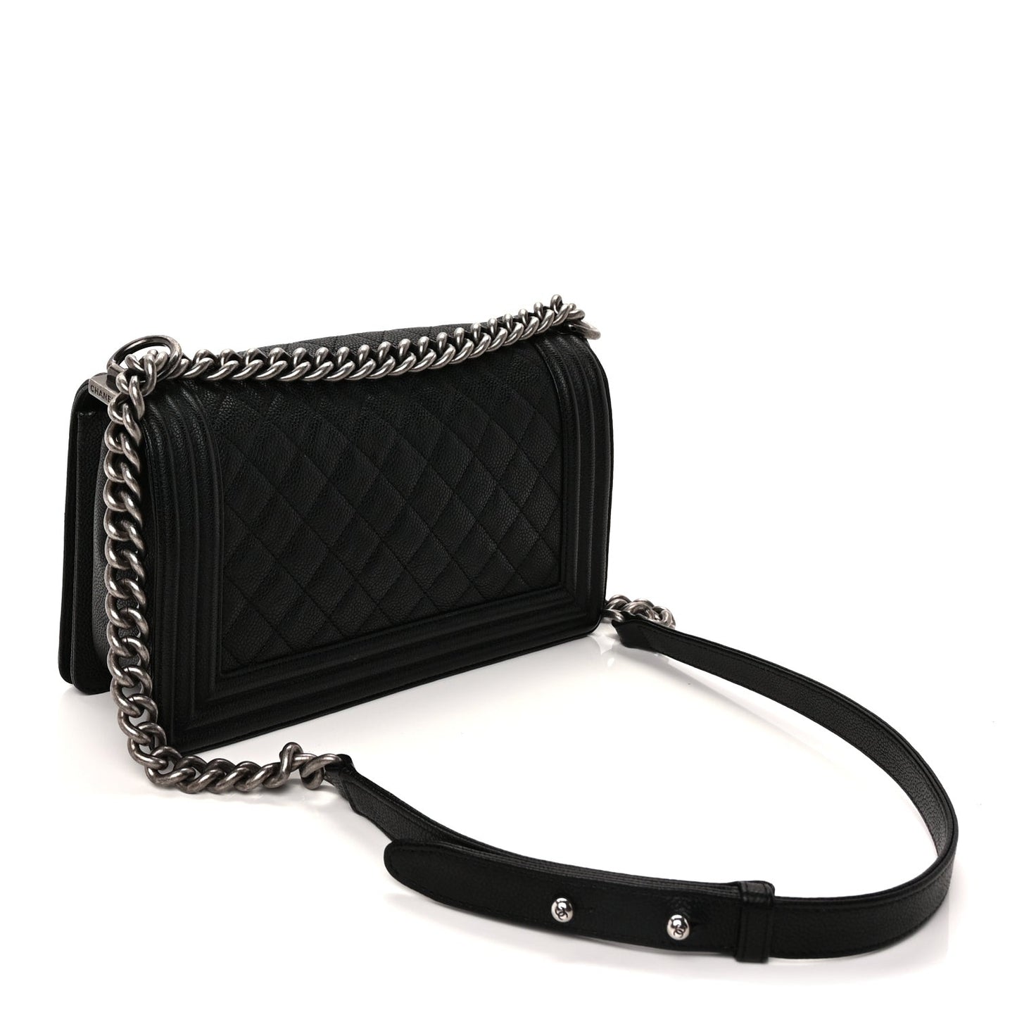 Caviar Quilted Medium Boy Flap  Black
