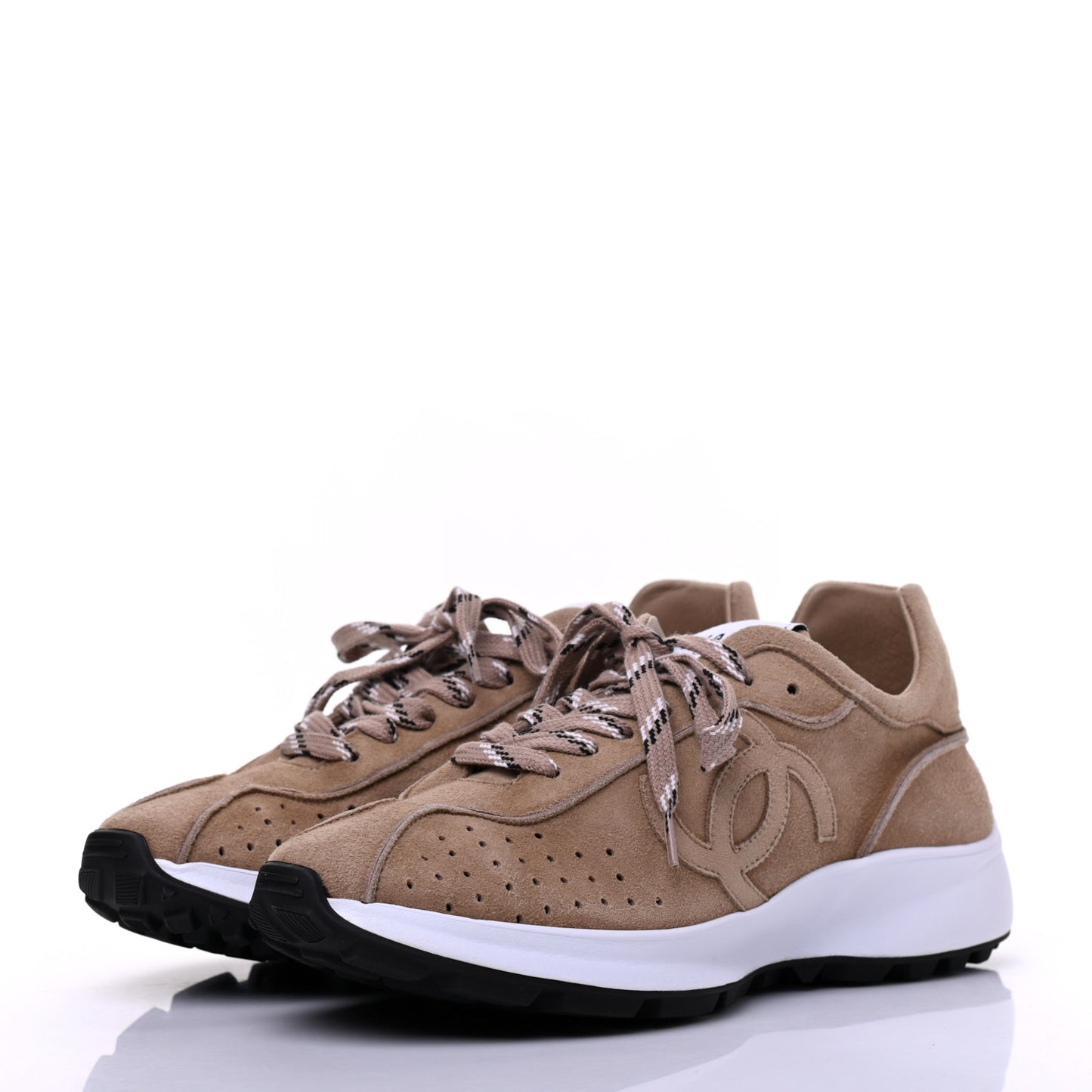 Suede Goatskin CC Sneakers 39 Dark Beige