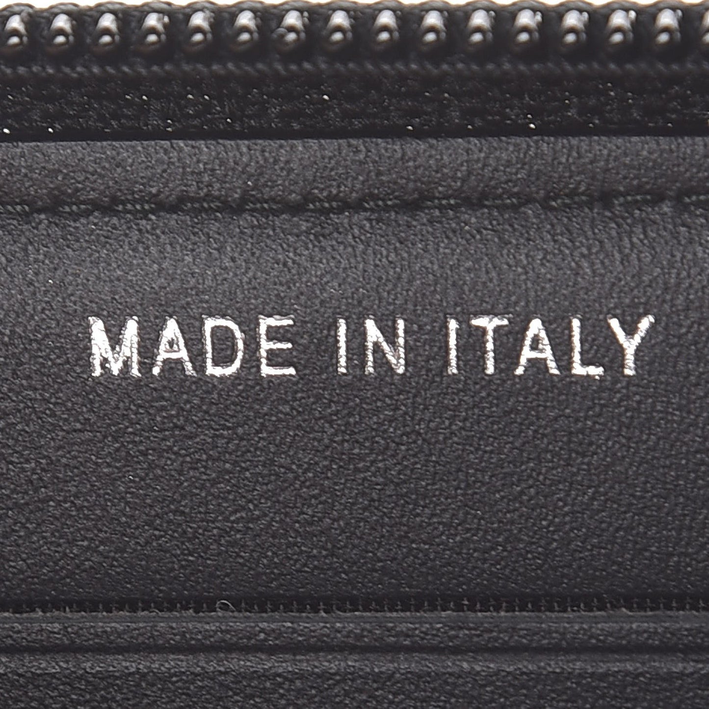 Calfskin Painted Chevron Embossed Small Boy Zip Wallet Black