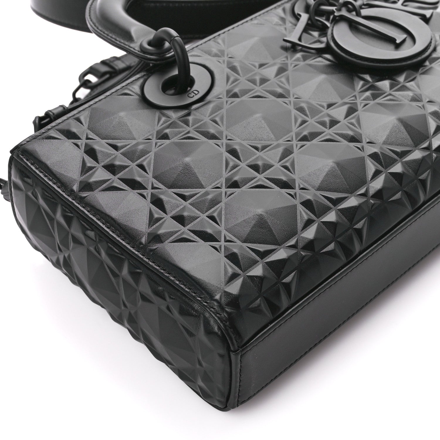 Christian Dior Calfskin Cannage Diamond Medium Lady D-Joy Black 10 of 11