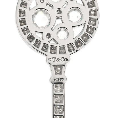 Tiffany Platinum Diamond Cobblestone Key Pendant 4 of 5