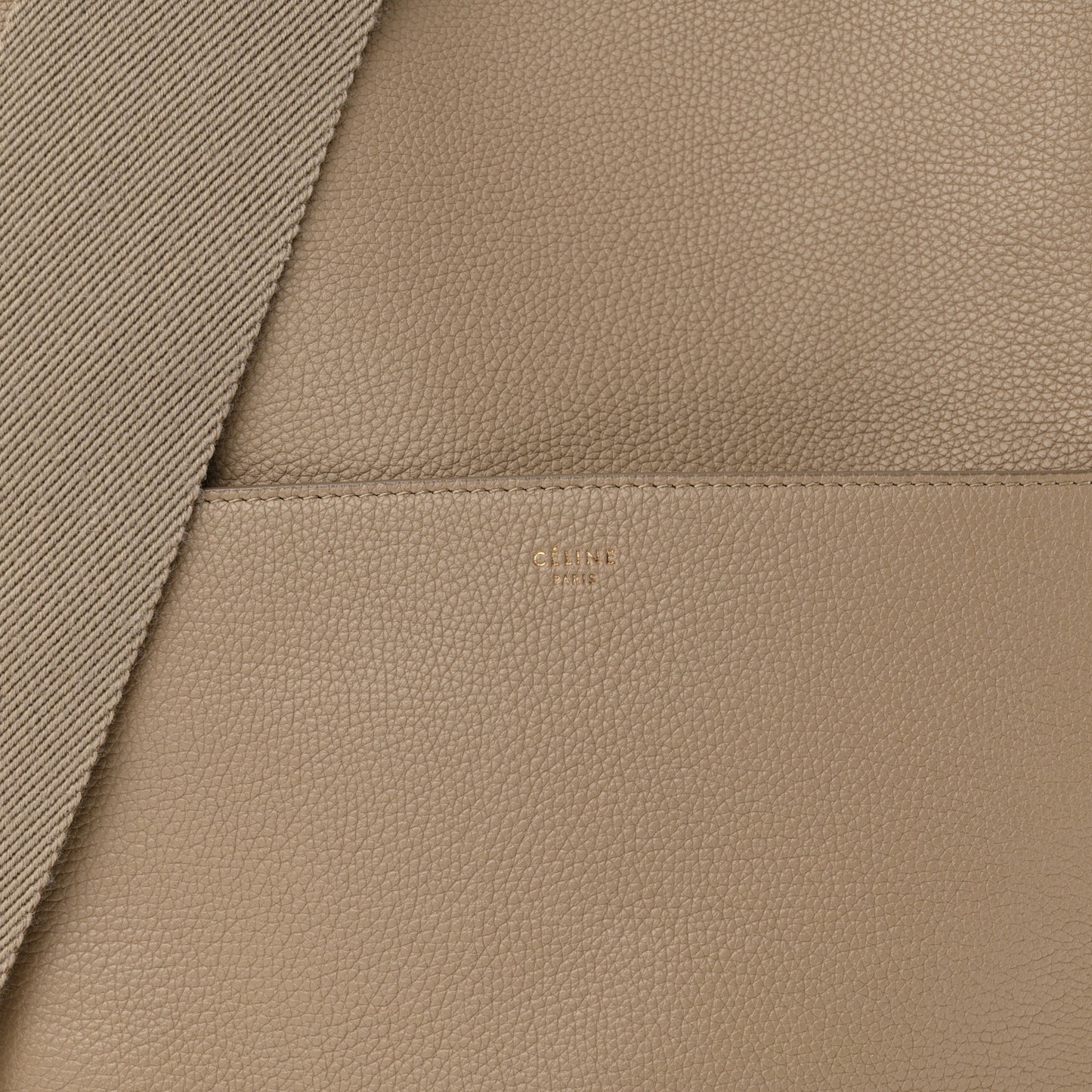 Soft Grained Calfskin Sangle Bucket Bag Taupe