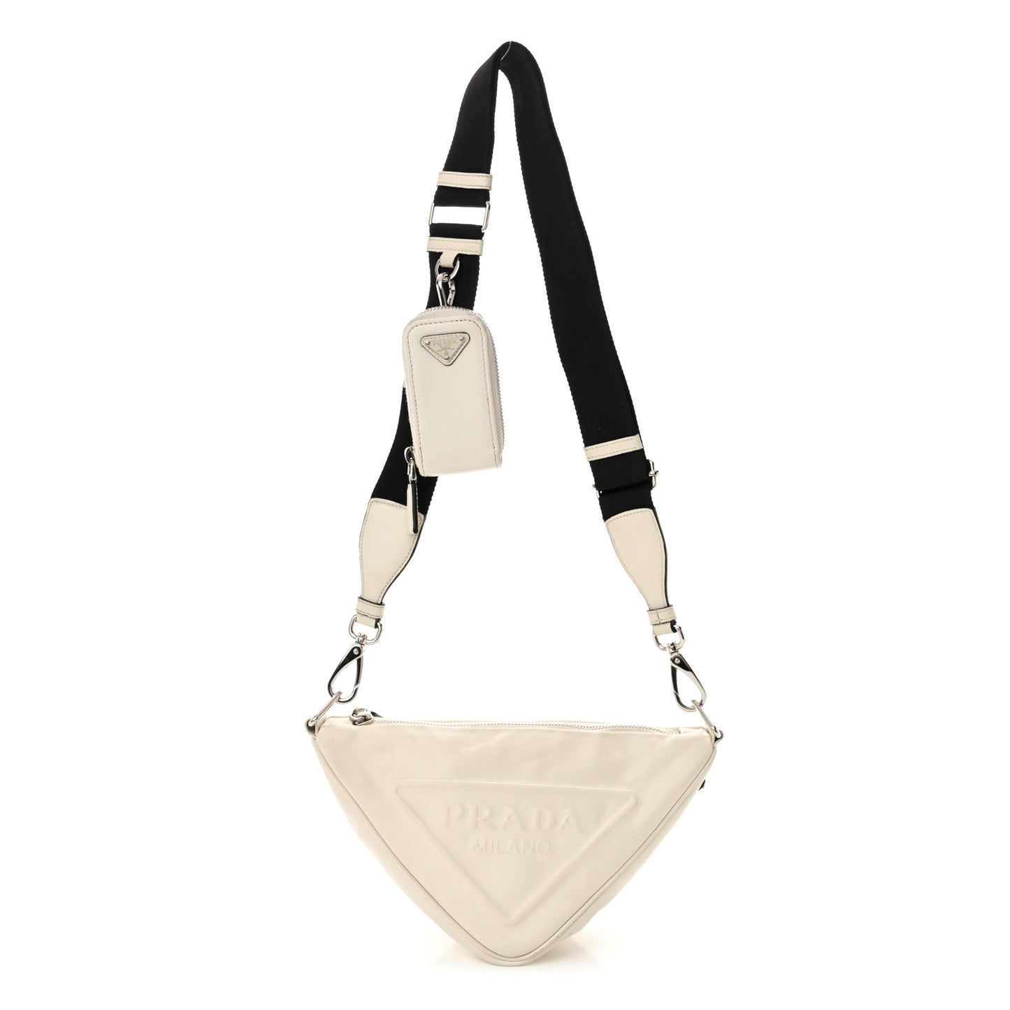 Grace Lux Triangle Shoulder Bag White