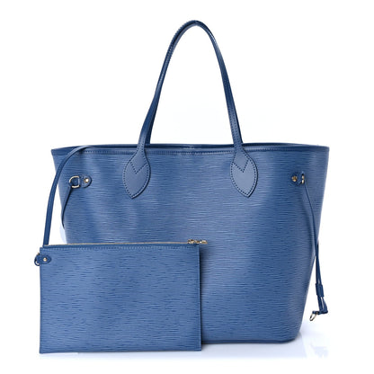 Louis Vuitton Epi Neverfull MM Denim Blue 2 of 7